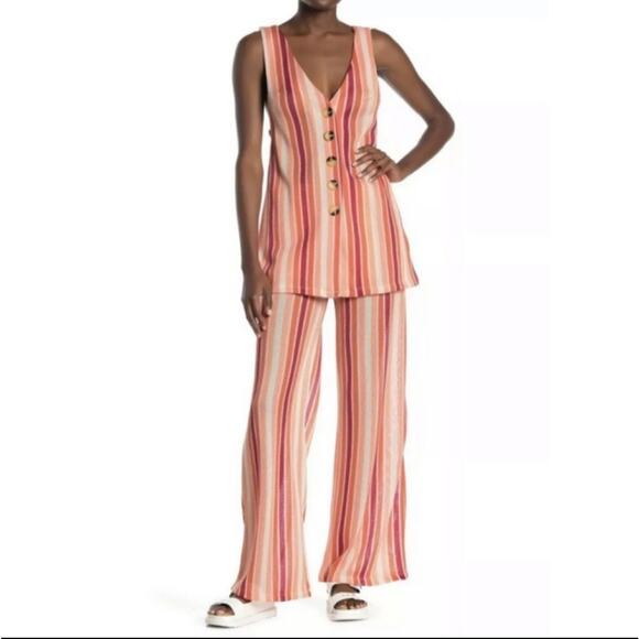 Free People |Two Piece 1970s Pantsuit Sunset S Bridgette - Picture 3 of 6